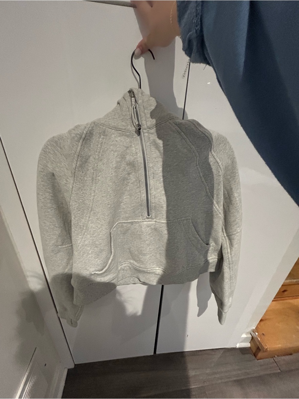 lululemon athletica Light Gray Cropped Half-Zip Crew Sweatshirt